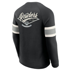 Las Vegas Raiders Fanatics Darius Rucker Collection Waffle-Knit Raglan Long Sleeve Henley T-Shirt