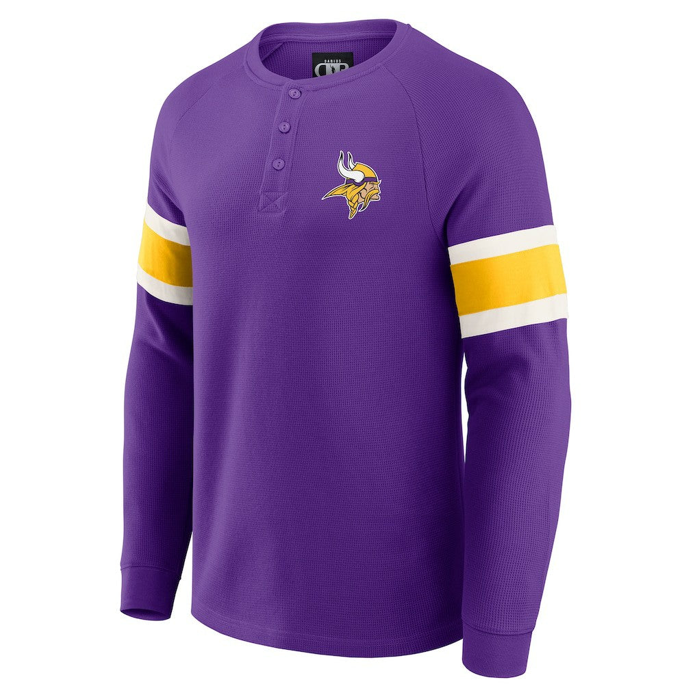 Minnesota Vikings Fanatics Darius Rucker Collection Waffle-Knit Raglan Long Sleeve Henley T-Shirt