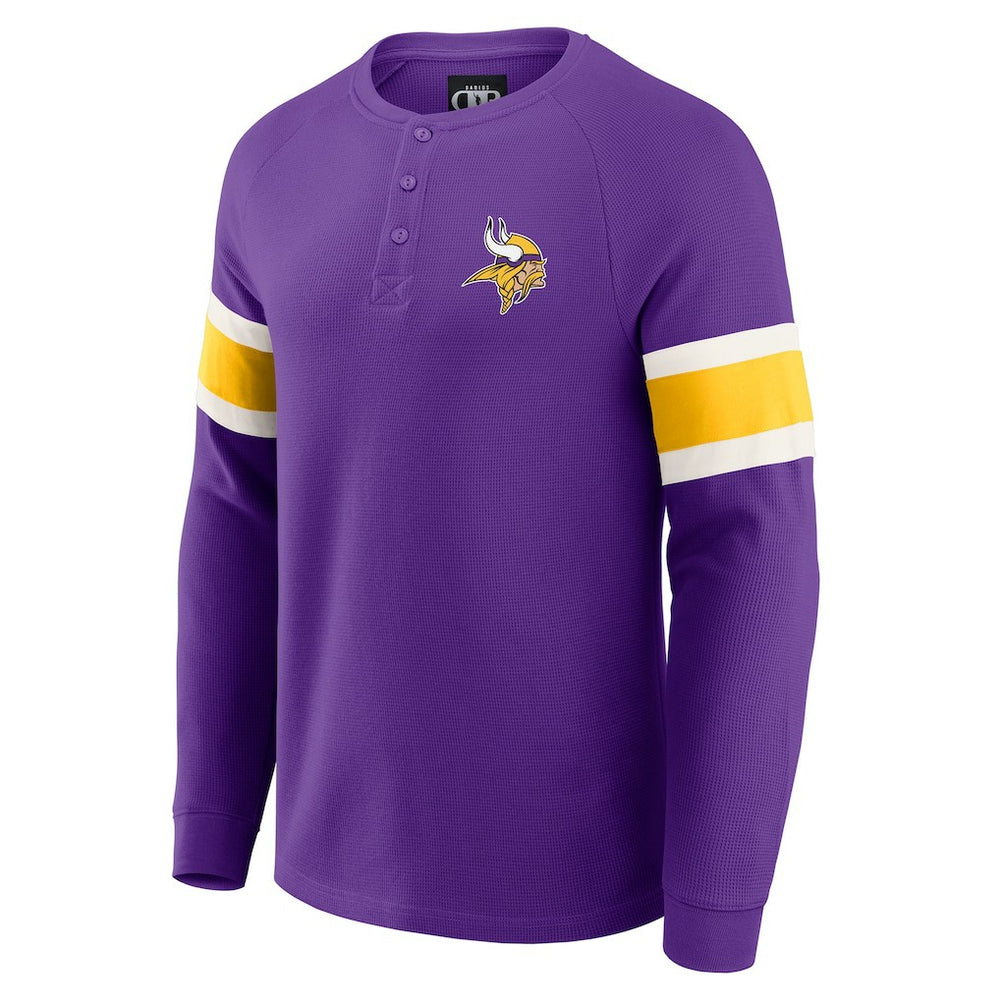 Minnesota Vikings Fanatics Darius Rucker Collection Waffle-Knit Raglan Long Sleeve Henley T-Shirt