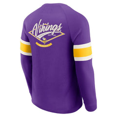 Minnesota Vikings Fanatics Darius Rucker Collection Waffle-Knit Raglan Long Sleeve Henley T-Shirt