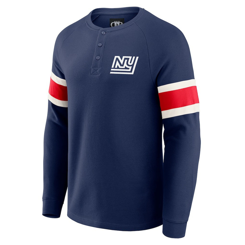 New York Giants Fanatics Darius Rucker Collection Waffle-Knit Raglan Long Sleeve Henley T-Shirt