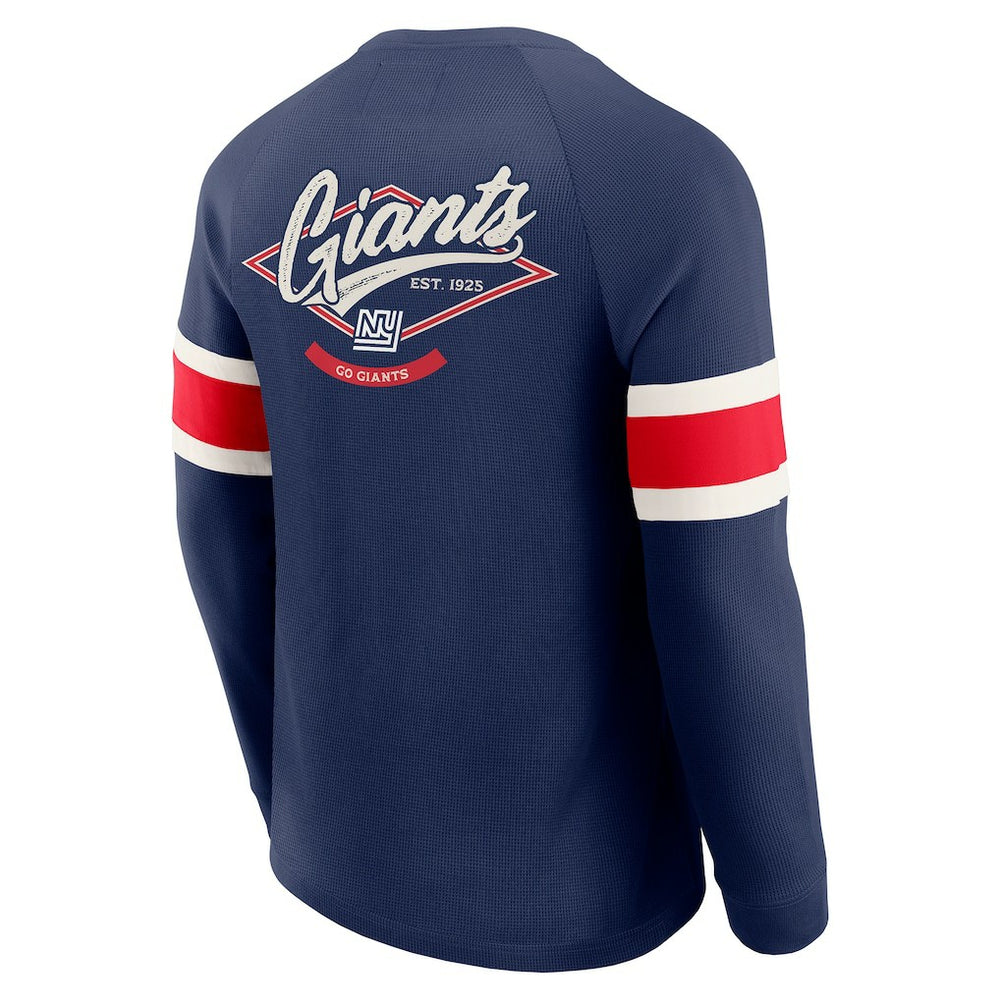 New York Giants Fanatics Darius Rucker Collection Waffle-Knit Raglan Long Sleeve Henley T-Shirt