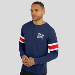 New York Giants Fanatics Darius Rucker Collection Waffle-Knit Raglan Long Sleeve Henley T-Shirt