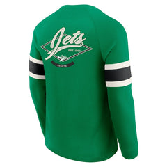 New York Jets Fanatics Darius Rucker Collection Waffle-Knit Raglan Long Sleeve Henley T-Shirt