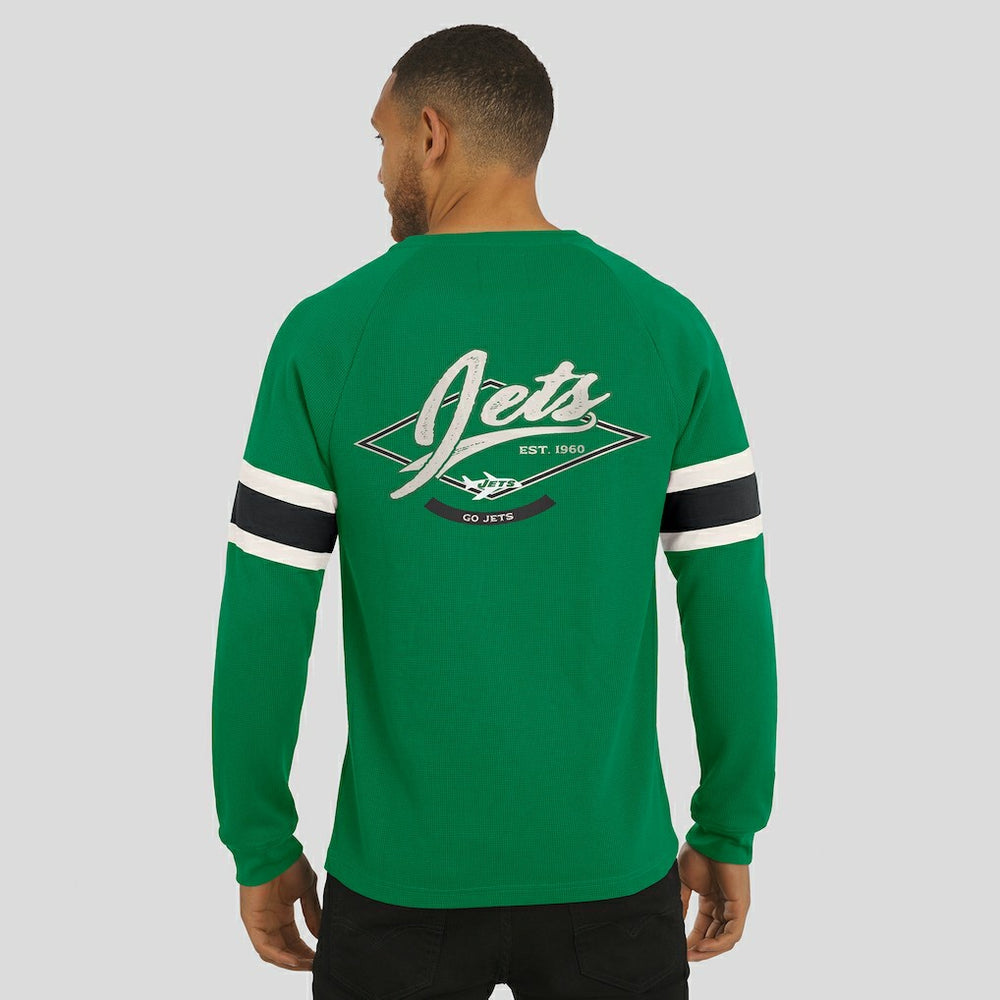 New York Jets Fanatics Darius Rucker Collection Waffle-Knit Raglan Long Sleeve Henley T-Shirt