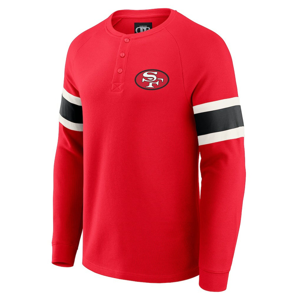 San Francisco 49ers Fanatics Darius Rucker Collection Waffle-Knit Raglan Long Sleeve Henley T-Shirt