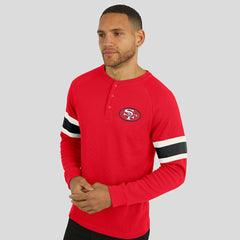 San Francisco 49ers Fanatics Darius Rucker Collection Waffle-Knit Raglan Long Sleeve Henley T-Shirt