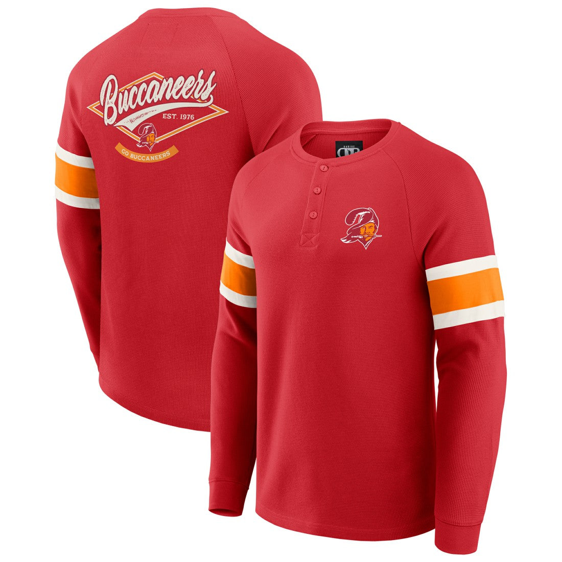 Tampa Bay Buccaneers Fanatics Darius Rucker Collection Waffle-Knit Raglan Long Sleeve Henley T-Shirt
