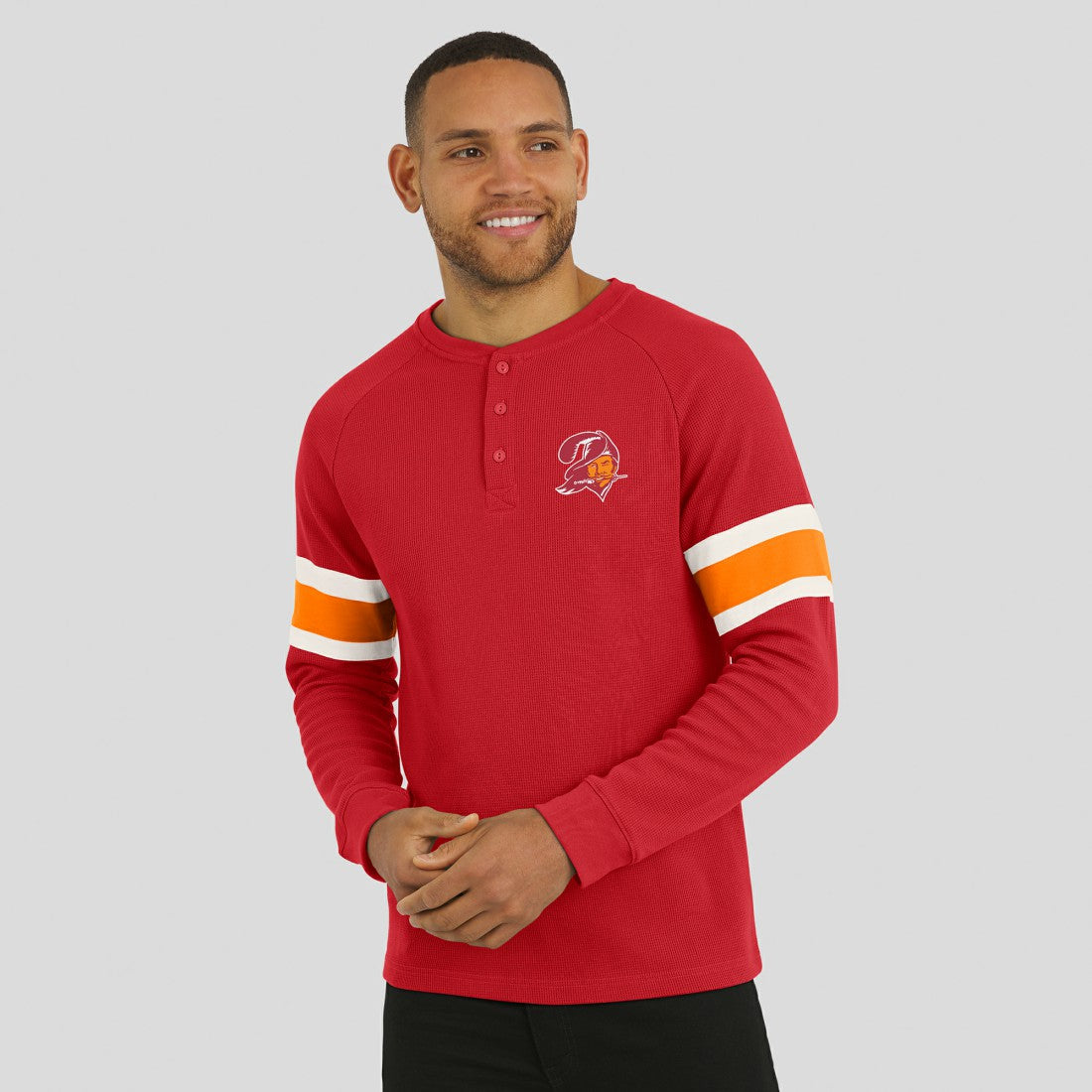 Tampa Bay Buccaneers Fanatics Darius Rucker Collection Waffle-Knit Raglan Long Sleeve Henley T-Shirt