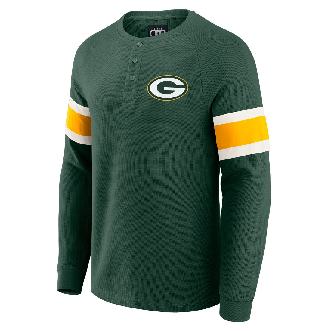 Green Bay Packers Fanatics Darius Rucker Collection Waffle-Knit Raglan Long Sleeve Henley T-Shirt