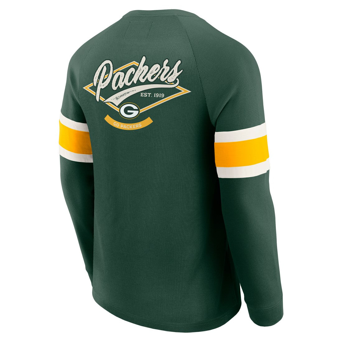 Green Bay Packers Fanatics Darius Rucker Collection Waffle-Knit Raglan Long Sleeve Henley T-Shirt