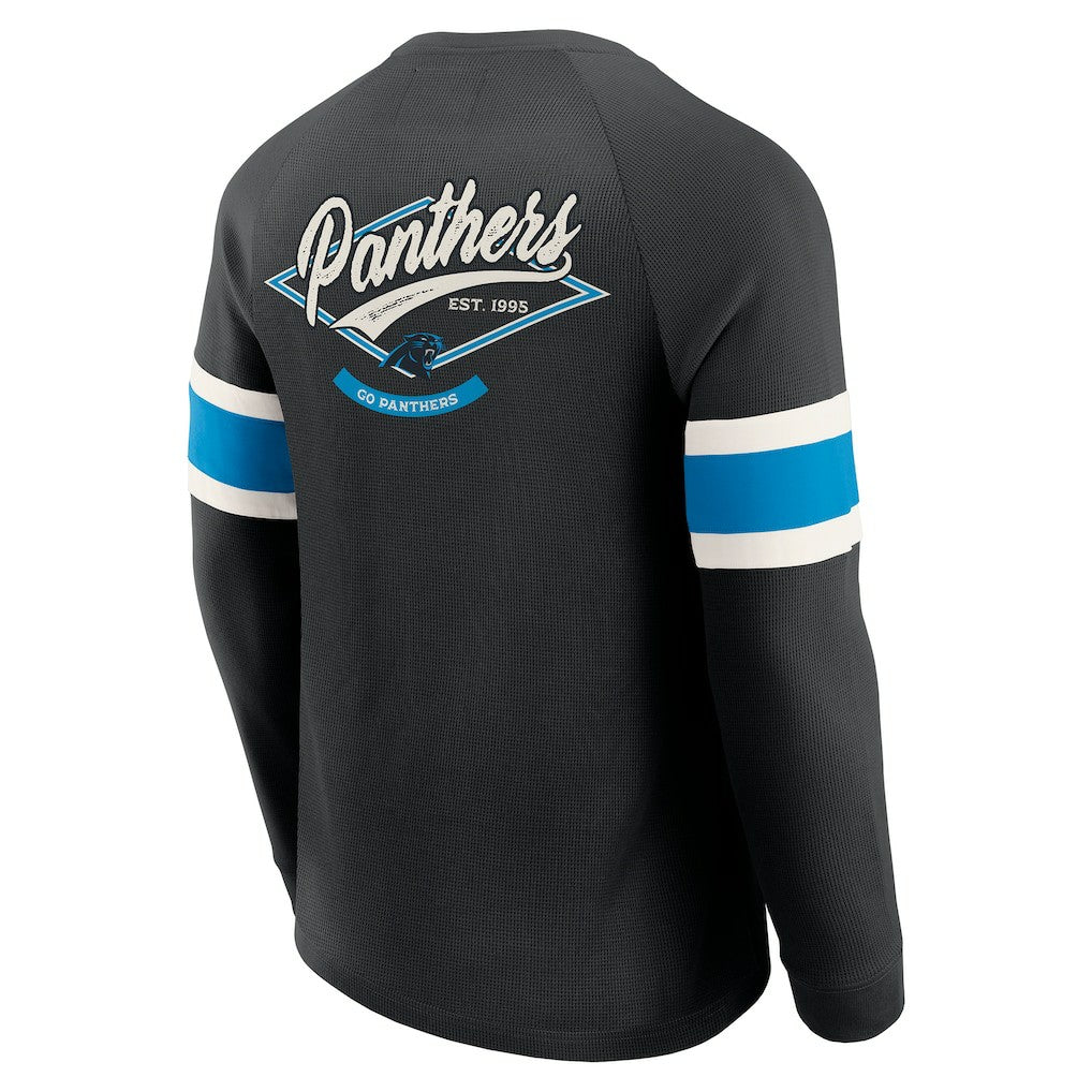 Carolina Panthers Fanatics Darius Rucker Collection Waffle-Knit Raglan Long Sleeve Henley T-Shirt