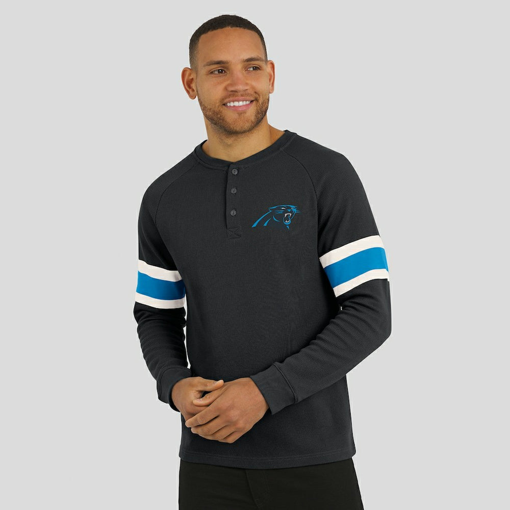 Carolina Panthers Fanatics Darius Rucker Collection Waffle-Knit Raglan Long Sleeve Henley T-Shirt
