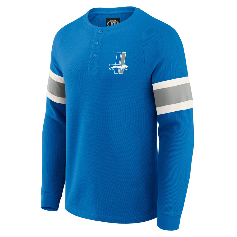 Detroit Lions Fanatics Darius Rucker Collection Waffle-Knit Raglan Long Sleeve Henley T-Shirt