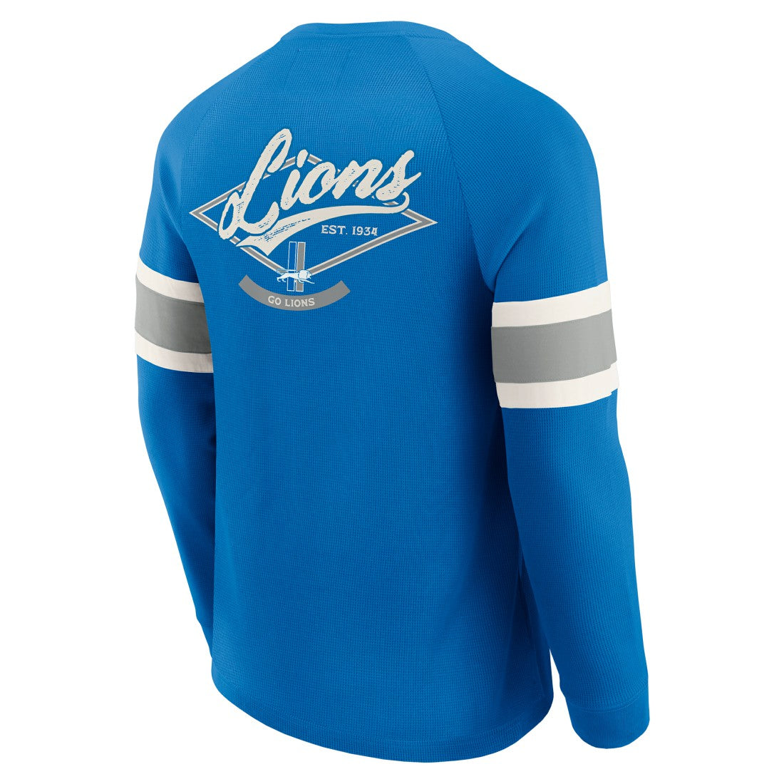 Detroit Lions Fanatics Darius Rucker Collection Waffle-Knit Raglan Long Sleeve Henley T-Shirt