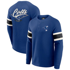 Indianapolis Colts Fanatics Darius Rucker Collection Waffle-Knit Raglan Long Sleeve Henley T-Shirt