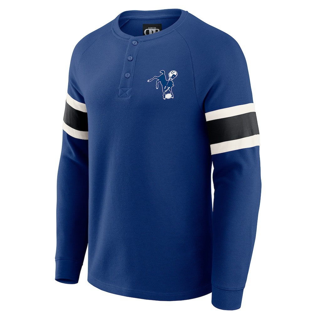 Indianapolis Colts Fanatics Darius Rucker Collection Waffle-Knit Raglan Long Sleeve Henley T-Shirt