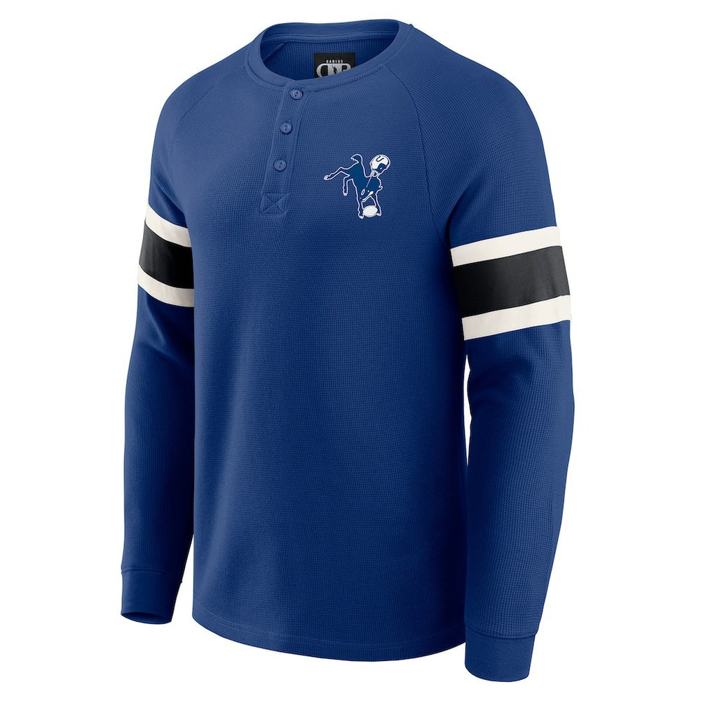 Indianapolis Colts Fanatics Darius Rucker Collection Waffle-Knit Raglan Long Sleeve Henley T-Shirt