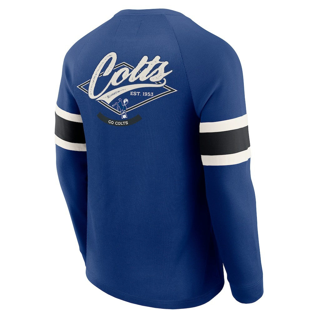 Indianapolis Colts Fanatics Darius Rucker Collection Waffle-Knit Raglan Long Sleeve Henley T-Shirt