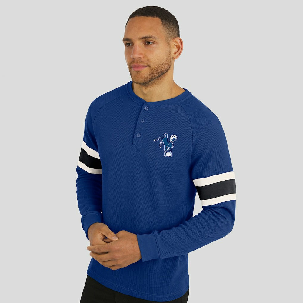 Indianapolis Colts Fanatics Darius Rucker Collection Waffle-Knit Raglan Long Sleeve Henley T-Shirt