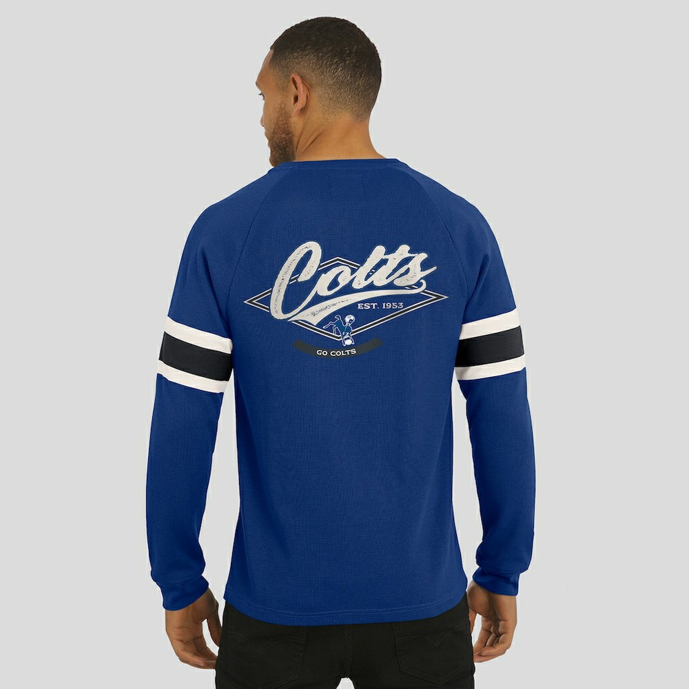 Indianapolis Colts Fanatics Darius Rucker Collection Waffle-Knit Raglan Long Sleeve Henley T-Shirt