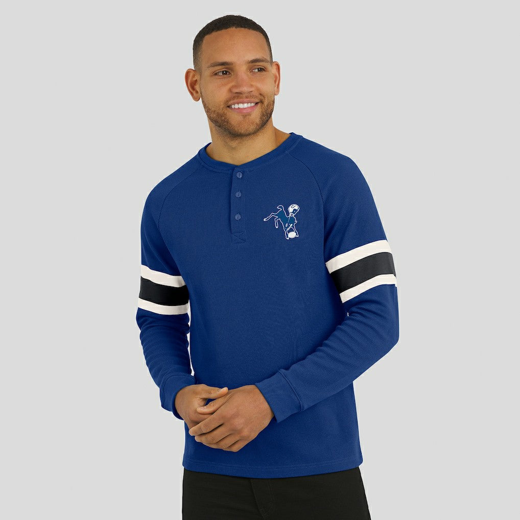 Indianapolis Colts Fanatics Darius Rucker Collection Waffle-Knit Raglan Long Sleeve Henley T-Shirt