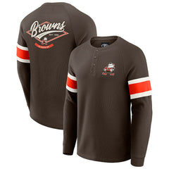 Cleveland Browns Fanatics Darius Rucker Collection Waffle-Knit Raglan Long Sleeve Henley T-Shirt