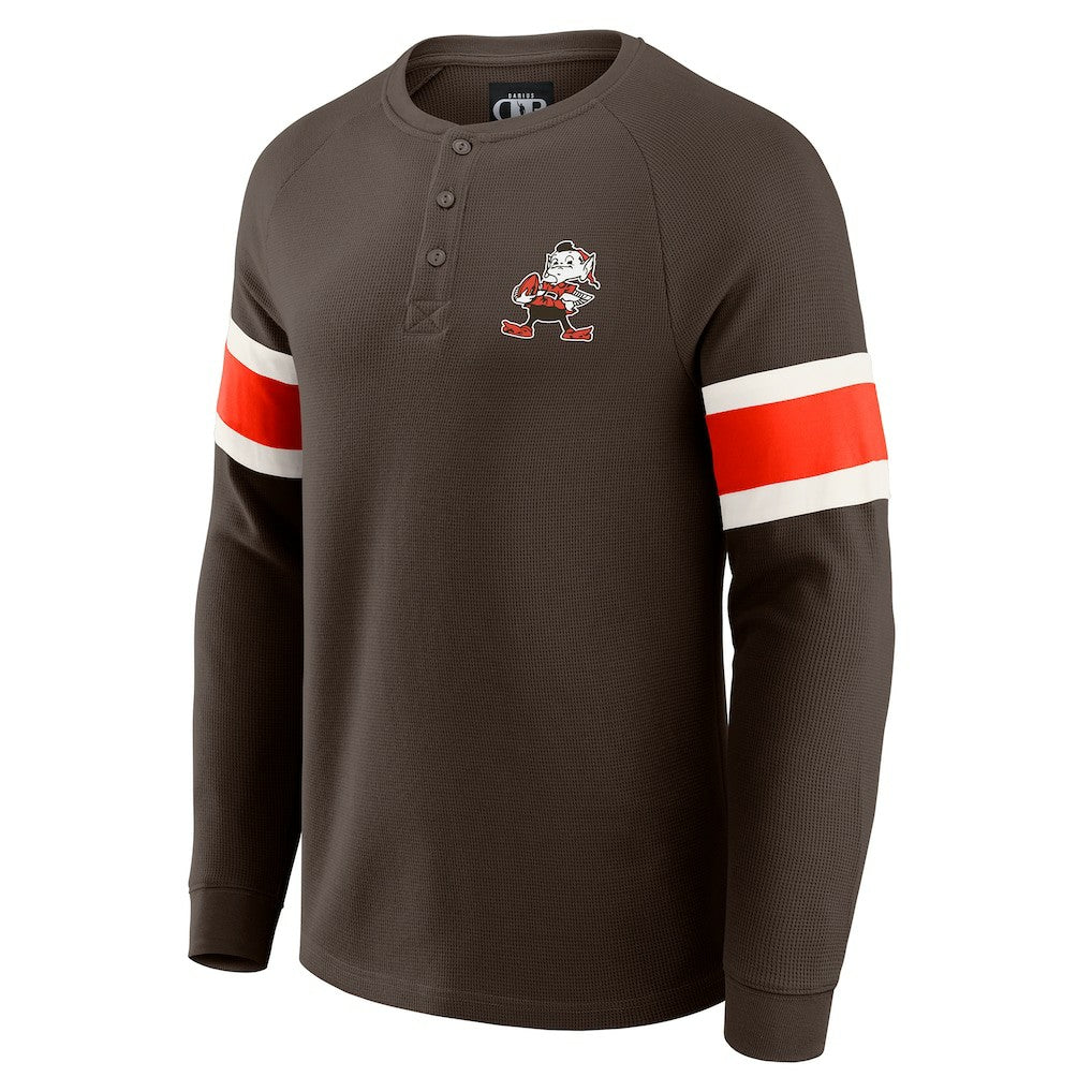 Cleveland Browns Fanatics Darius Rucker Collection Waffle-Knit Raglan Long Sleeve Henley T-Shirt
