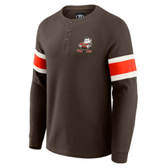 Cleveland Browns Fanatics Darius Rucker Collection Waffle-Knit Raglan Long Sleeve Henley T-Shirt