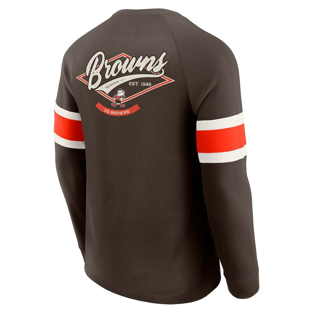 Cleveland Browns Fanatics Darius Rucker Collection Waffle-Knit Raglan Long Sleeve Henley T-Shirt