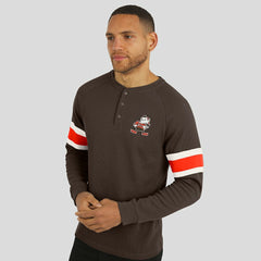Cleveland Browns Fanatics Darius Rucker Collection Waffle-Knit Raglan Long Sleeve Henley T-Shirt