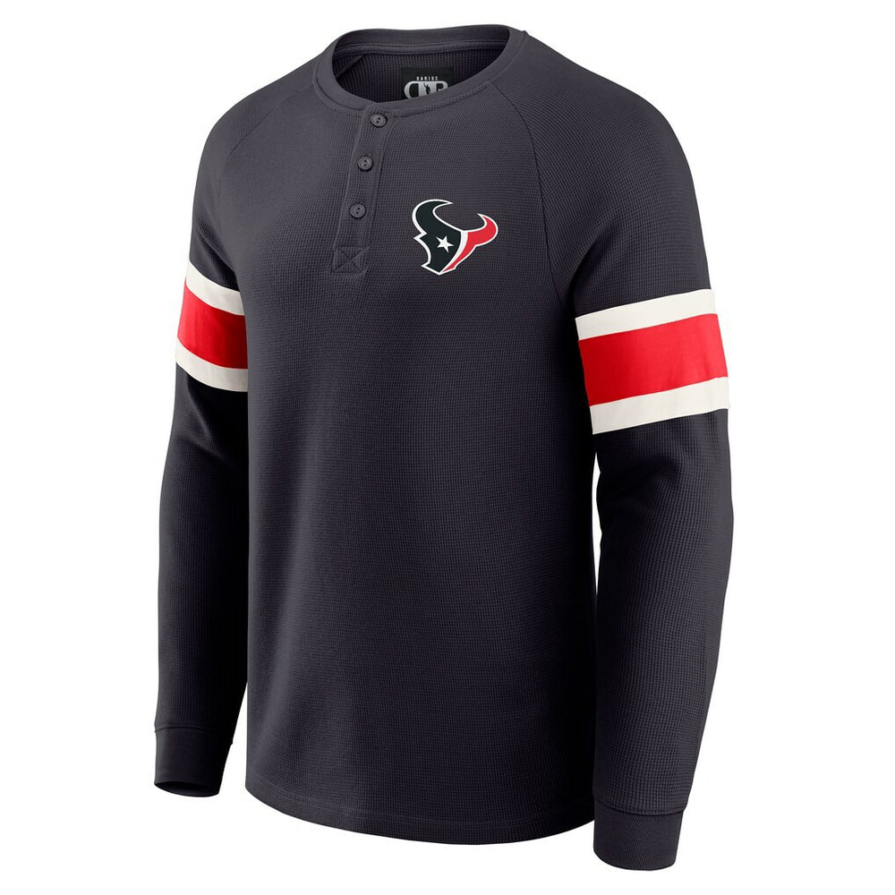 Houston Texans Fanatics Darius Rucker Collection Waffle-Knit Raglan Long Sleeve Henley T-Shirt