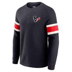 Houston Texans Fanatics Darius Rucker Collection Waffle-Knit Raglan Long Sleeve Henley T-Shirt