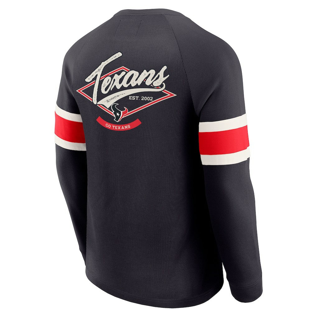 Houston Texans Fanatics Darius Rucker Collection Waffle-Knit Raglan Long Sleeve Henley T-Shirt