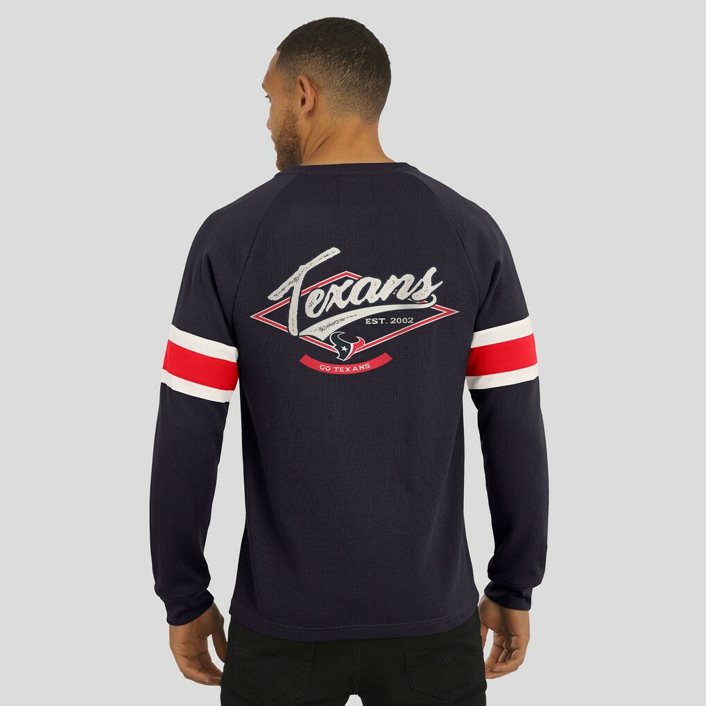 Houston Texans Fanatics Darius Rucker Collection Waffle-Knit Raglan Long Sleeve Henley T-Shirt