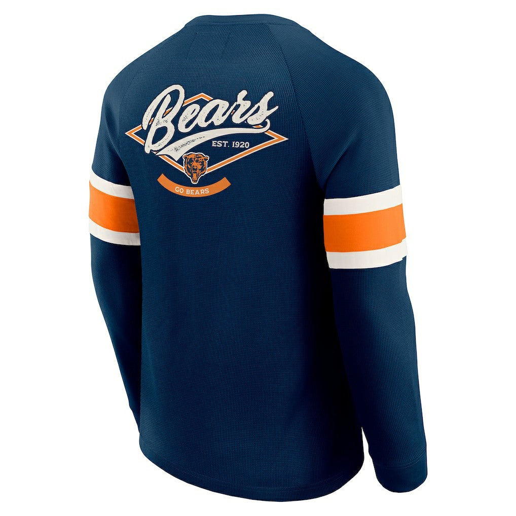 Chicago Bears Fanatics Darius Rucker Collection Waffle-Knit Raglan Long Sleeve Henley T-Shirt