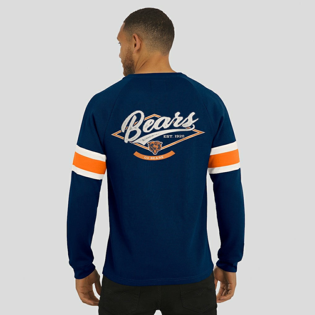 Chicago Bears Fanatics Darius Rucker Collection Waffle-Knit Raglan Long Sleeve Henley T-Shirt