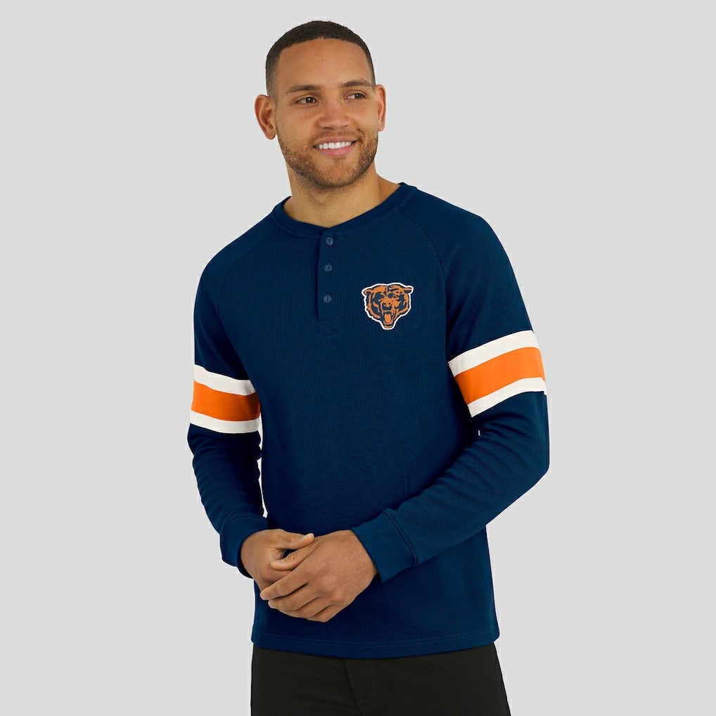 Chicago Bears Fanatics Darius Rucker Collection Waffle-Knit Raglan Long Sleeve Henley T-Shirt