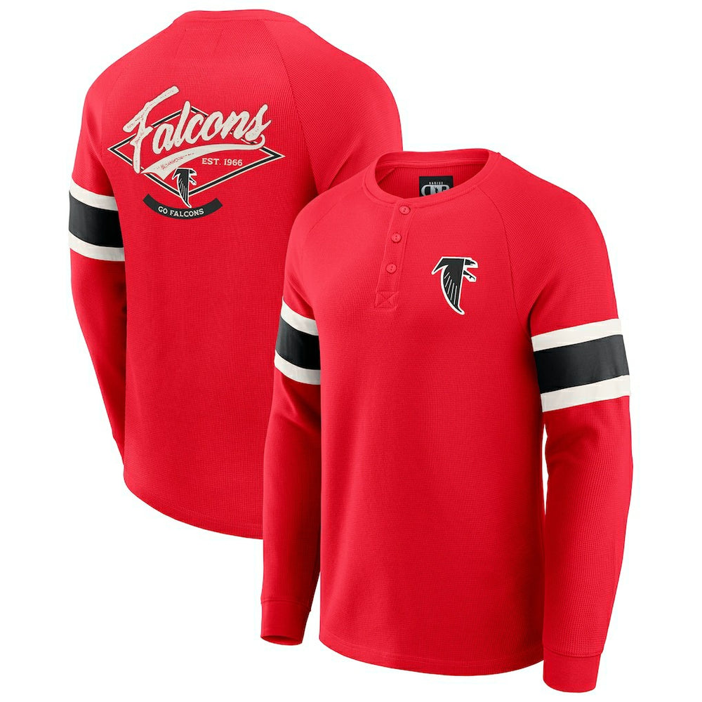 Atlanta Falcons Fanatics Darius Rucker Collection Waffle-Knit Raglan Long Sleeve Henley T-Shirt