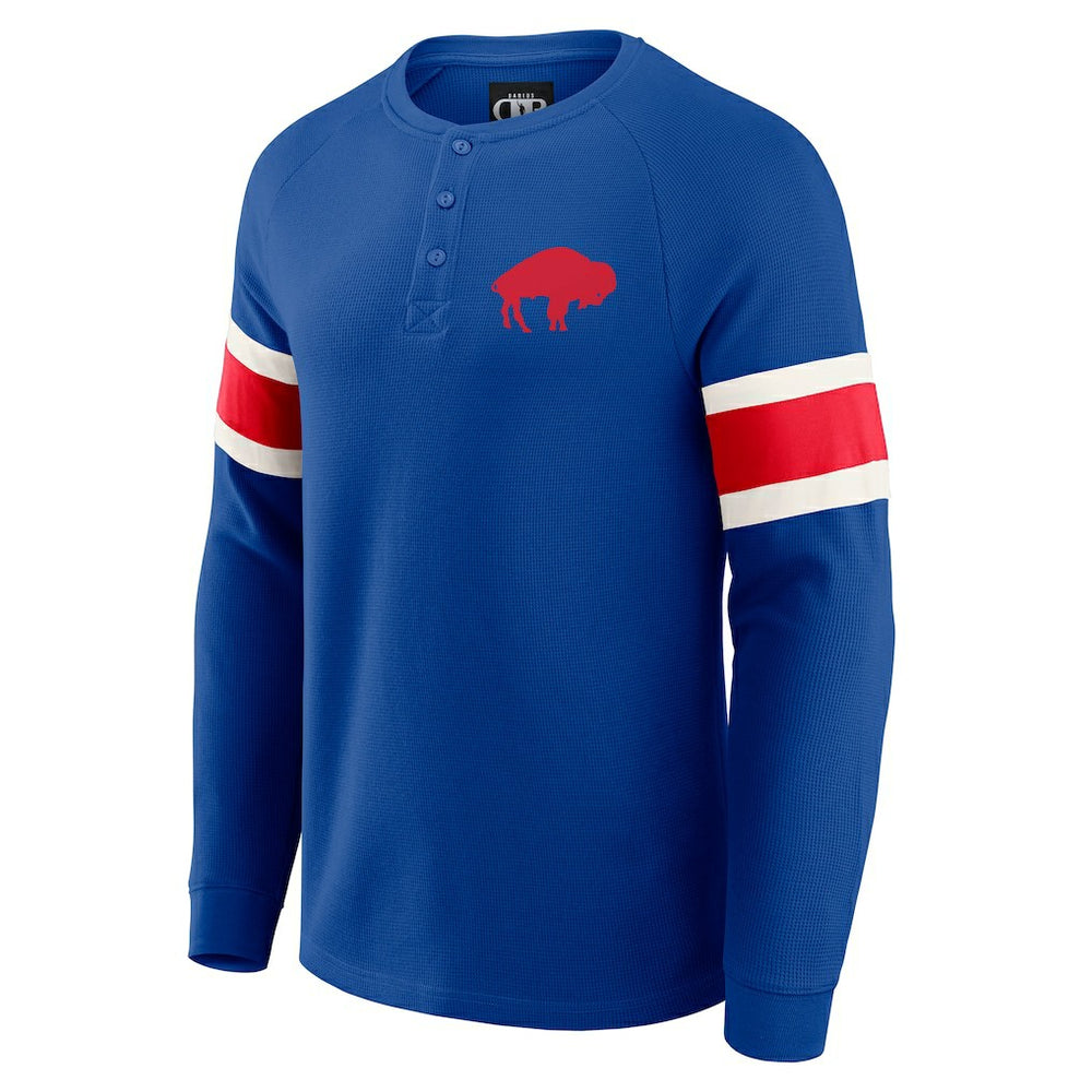 Buffalo Bills Fanatics Darius Rucker Collection Waffle-Knit Raglan Long Sleeve Henley T-Shirt