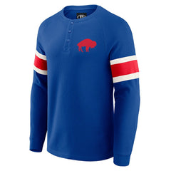 Buffalo Bills Fanatics Darius Rucker Collection Waffle-Knit Raglan Long Sleeve Henley T-Shirt