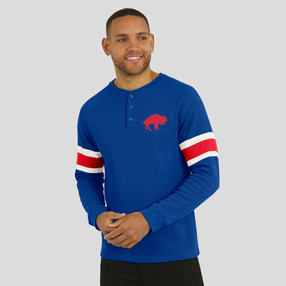 Buffalo Bills Fanatics Darius Rucker Collection Waffle-Knit Raglan Long Sleeve Henley T-Shirt