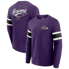 Baltimore Ravens Fanatics Darius Rucker Collection Waffle-Knit Raglan Long Sleeve Henley T-Shirt
