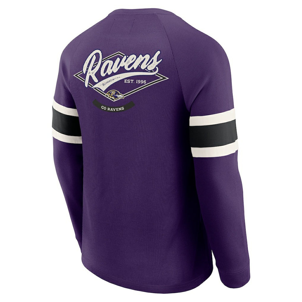 Baltimore Ravens Fanatics Darius Rucker Collection Waffle-Knit Raglan Long Sleeve Henley T-Shirt