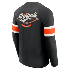 Cincinnati Bengals Fanatics Darius Rucker Collection Waffle-Knit Raglan Long Sleeve Henley T-Shirt