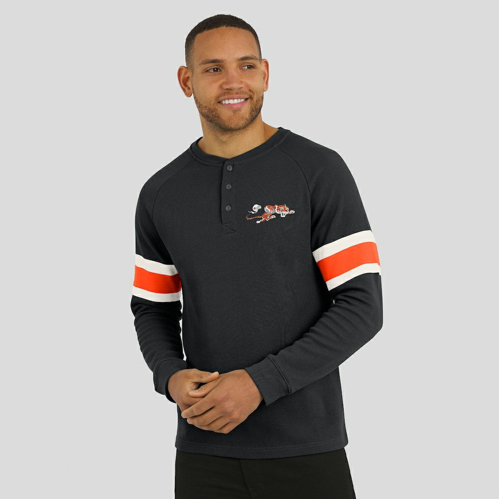 Cincinnati Bengals Fanatics Darius Rucker Collection Waffle-Knit Raglan Long Sleeve Henley T-Shirt
