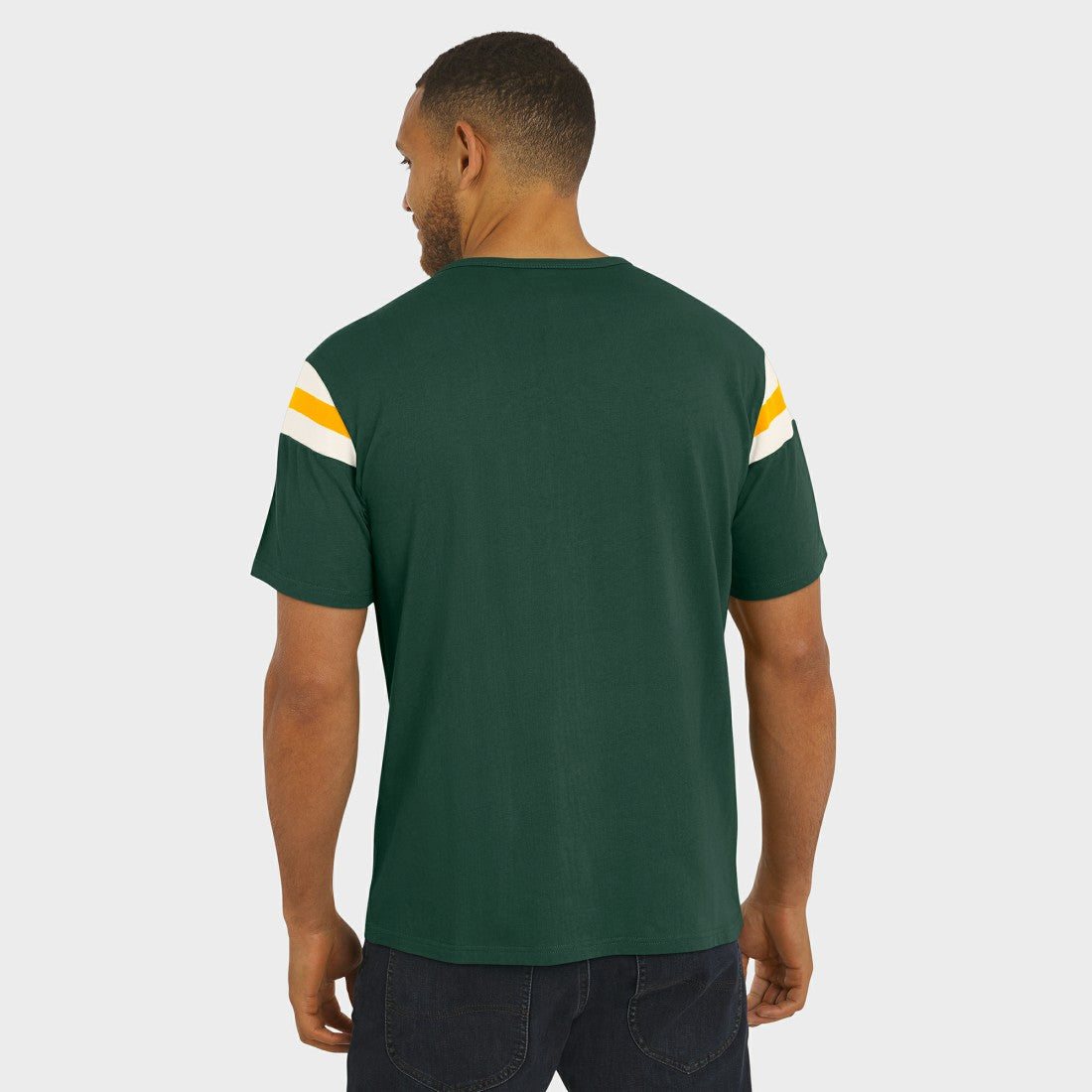 Green Bay Packers Fanatics Darius Rucker Collection Football Stripe Sleeve T-Shirt