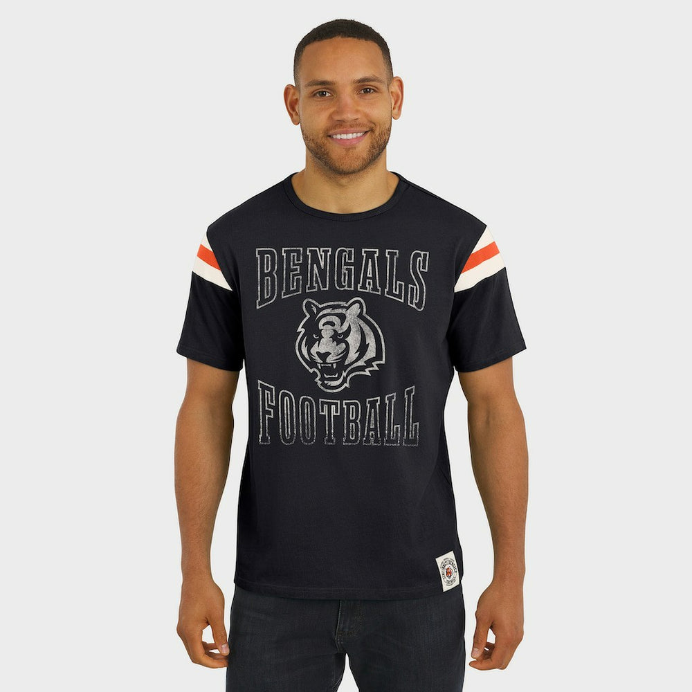 Cincinnati Bengals Fanatics Darius Rucker Collection Football Stripe Sleeve T-Shirt