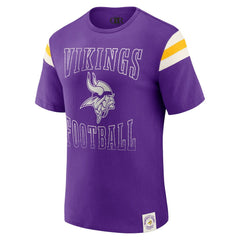 Minnesota Vikings Fanatics Darius Rucker Collection Football Stripe Sleeve T-Shirt
