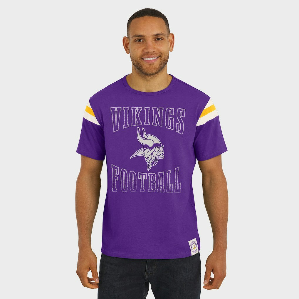 Minnesota Vikings Fanatics Darius Rucker Collection Football Stripe Sleeve T-Shirt